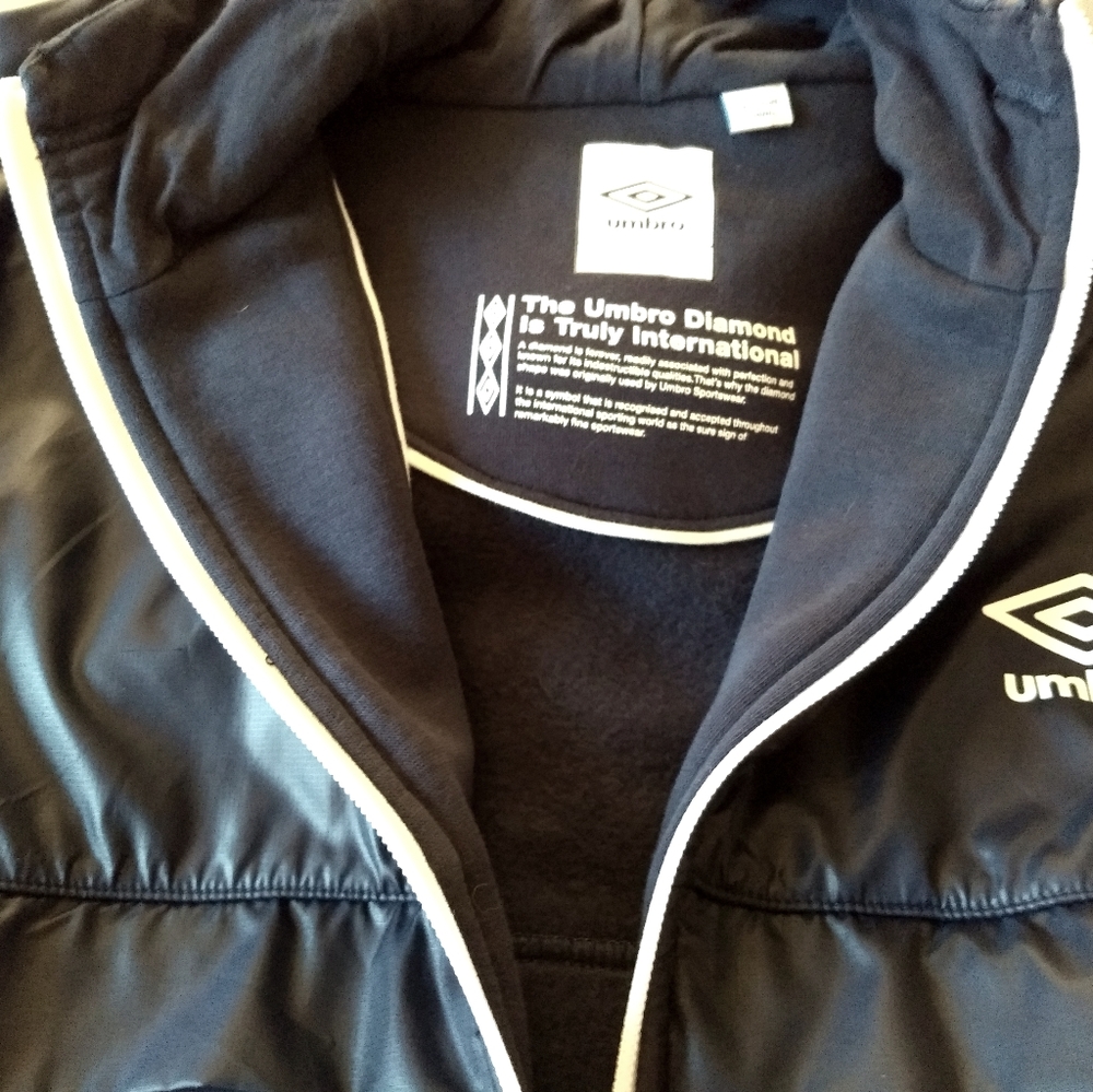 Umbro soccer jacket men XL blue fleece mix. New - Picture 3 of 5